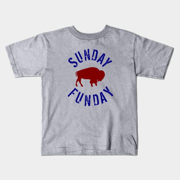 Buffalo Football Sunday Funday Kids T-Shirt by LaurenElin